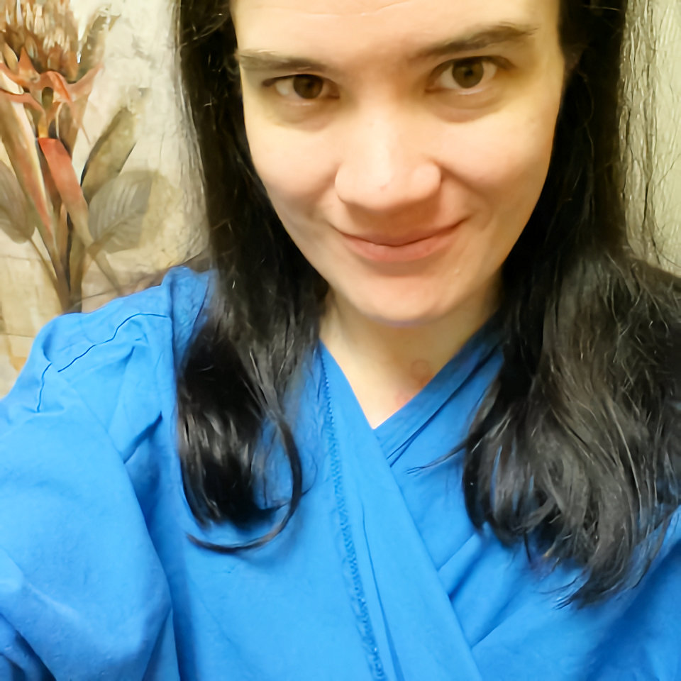 Half-Gown Selfie Before My Biopsy